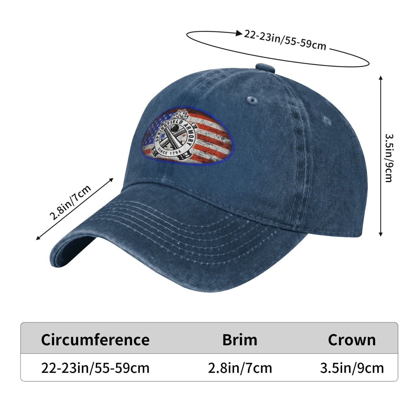 Springfield Armory USA Flag Printed unisex baseball cap adjustable cap outdoor sun hats trucker hat