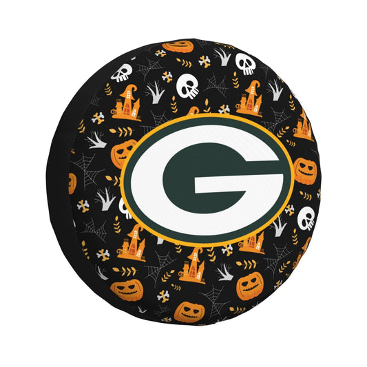 Green Bay Packers Print Pumpkin Castle Small Printed Car Tire Cover Tire Dust Cover