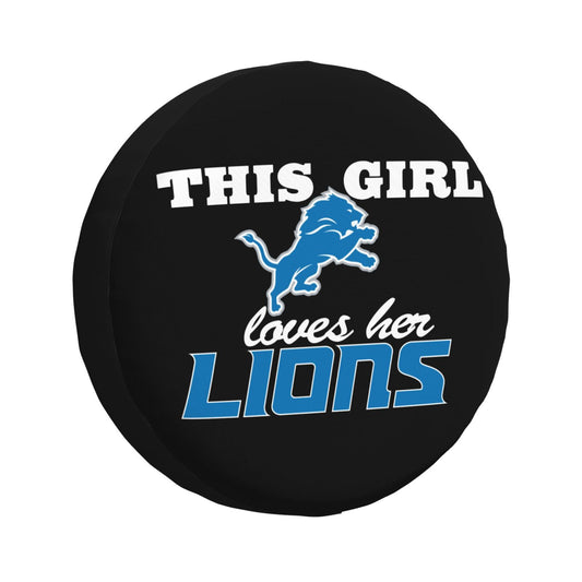 Detroit Lions Printing wheel dust cover black background car tire cover