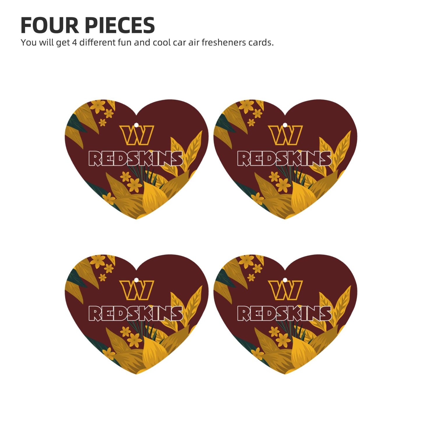 4pcs- Washington Redskins car aromatherapy tablets Car Air Fresheners Cards Set