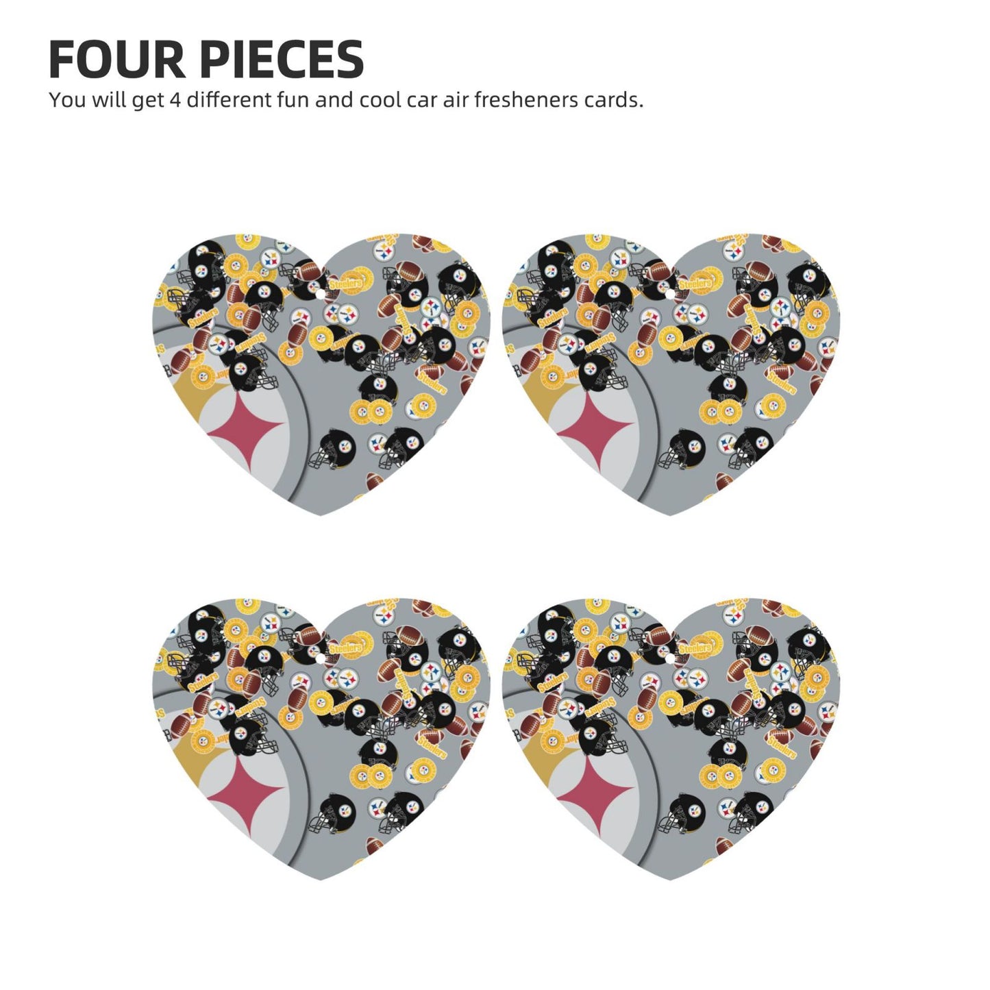 4-pcs Pittsburgh Steelers Car Air Fresheners Cards Set car aromatherapy tablets