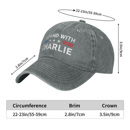 Stars Stripes I Stand With Charlie Printed unisex baseball cap outdoor hats adjustable cap trucker gift hat
