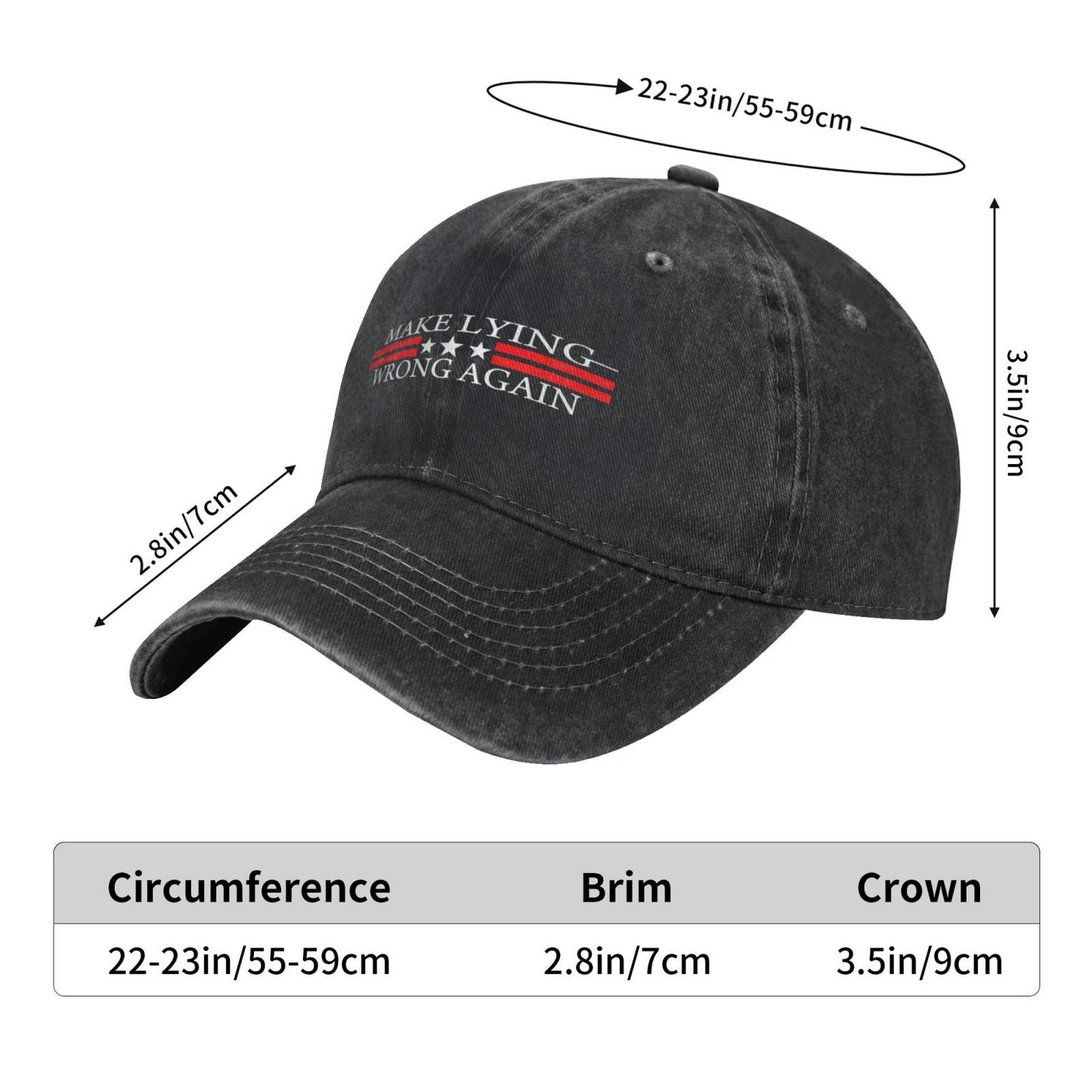 Make Lying Wrong Again Printed unisex baseball cap outdoor hats adjustable cap trucker gift hat