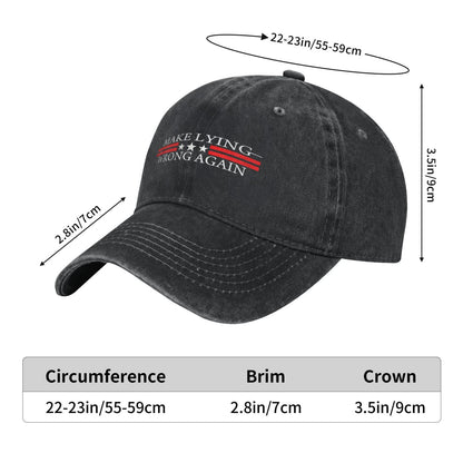 Make Lying Wrong Again Printed unisex baseball cap outdoor hats adjustable cap trucker gift hat