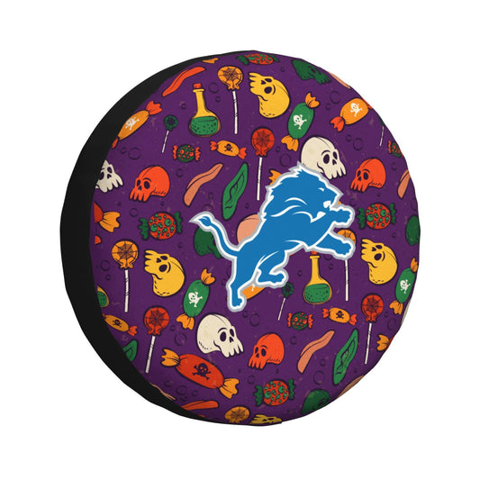 Detroit Lions print Halloween candy print car tire cover tire dust cover