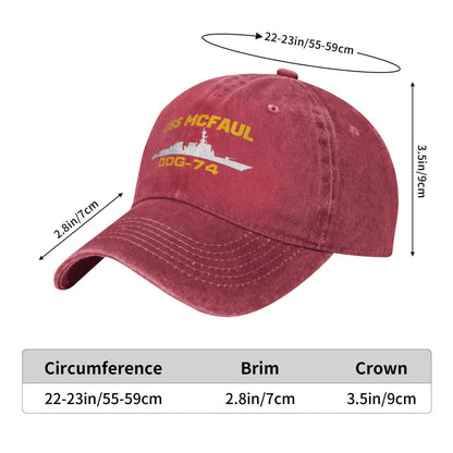 USS McFaul (DDG-74) Printed unisex baseball cap adjustable cap veteran gift
