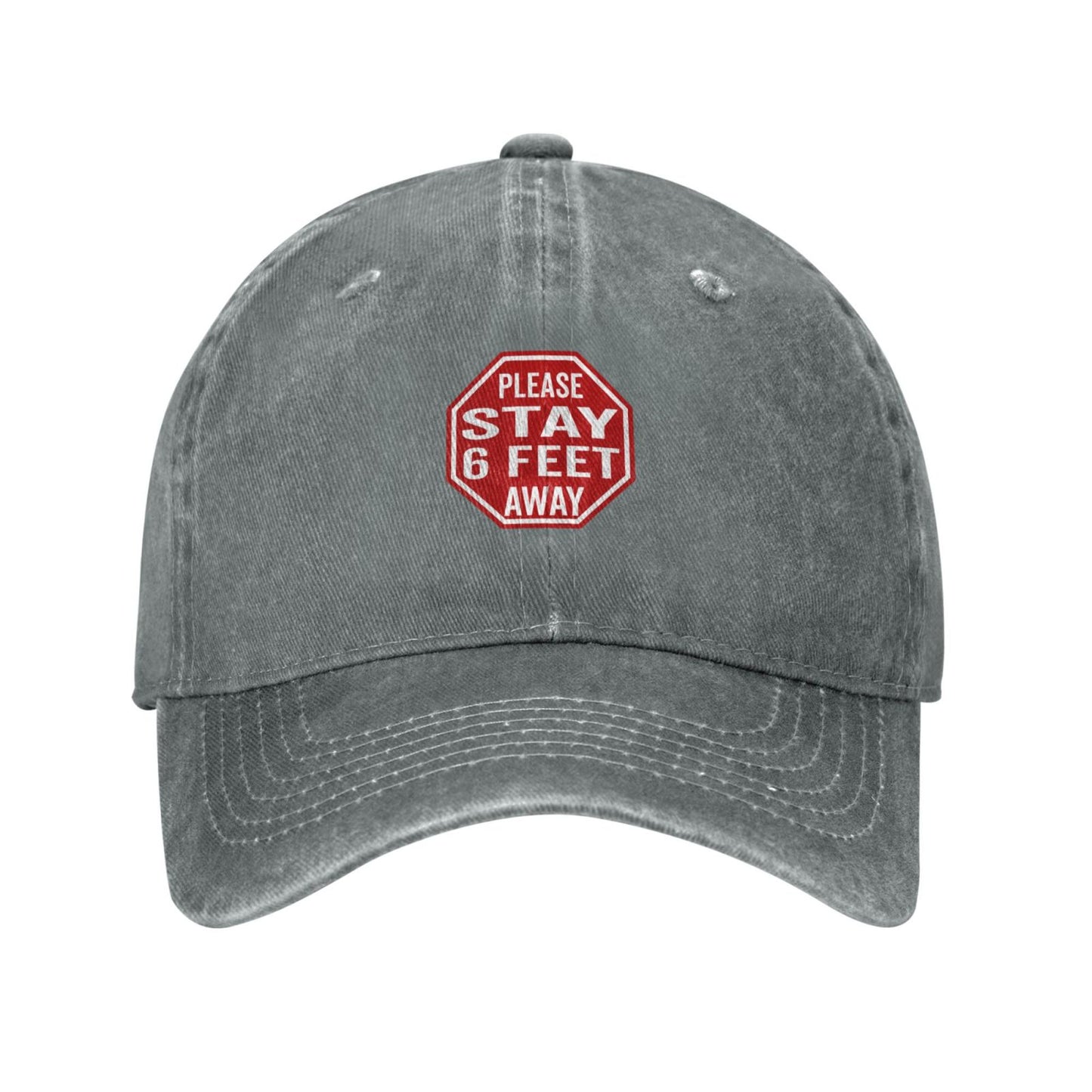 Social Distancing Please Stay 6 Feet Away Printing unisex baseball cap adjustable hats Outdoor leisure hat trucker cap