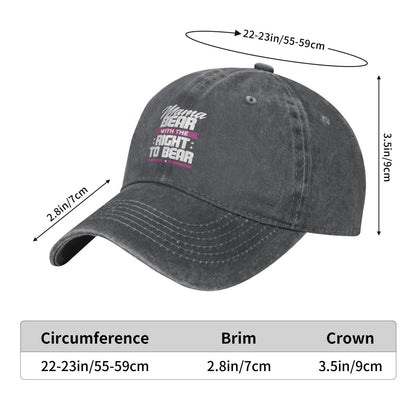 Mama Bear With The Right To Bear Printed unisex baseball cap adjustable cap outdoor sun hats trucker hat