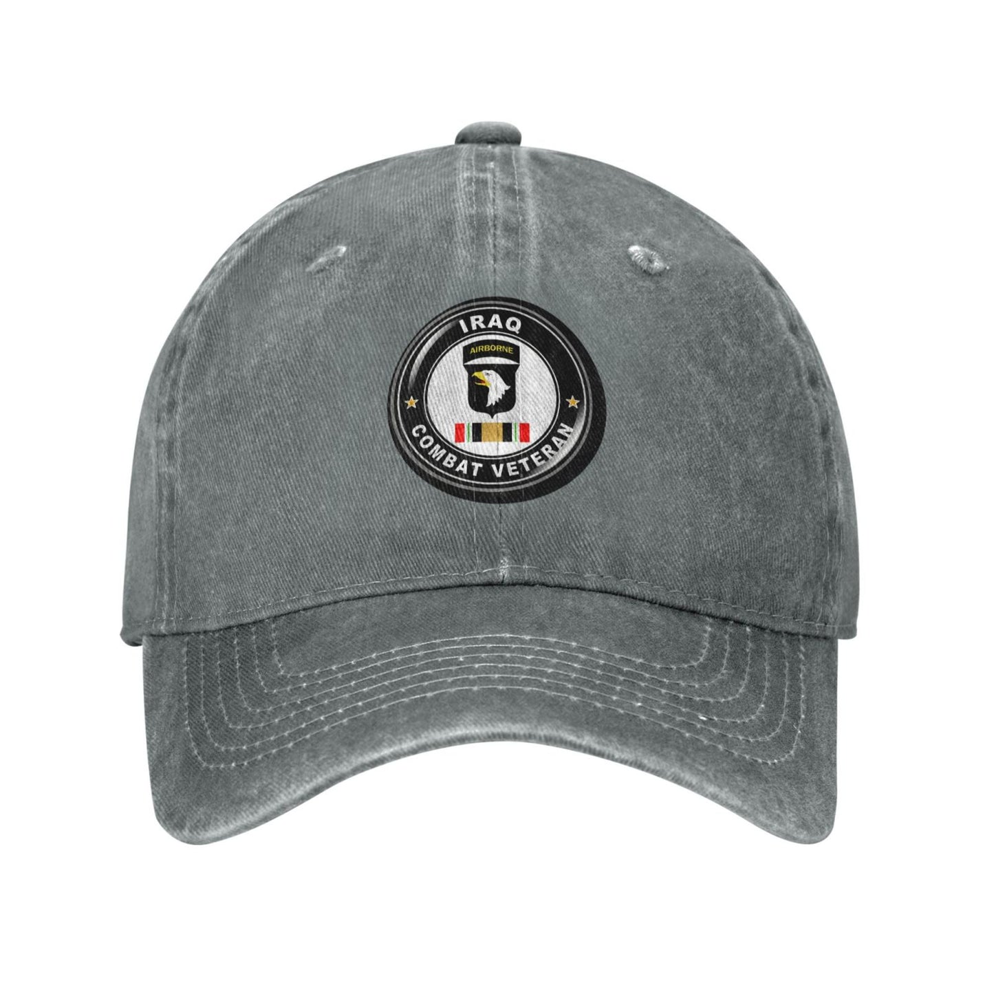 IRAQ AIRBORNE COMBAT VETERAN Printed unisex baseball cap adjustable cap outdoor sunshade trucker hat