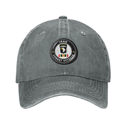 IRAQ AIRBORNE COMBAT VETERAN Printed unisex baseball cap adjustable cap outdoor sunshade trucker hat