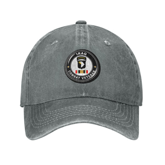 IRAQ AIRBORNE COMBAT VETERAN Printed unisex baseball cap adjustable cap outdoor sunshade trucker hat