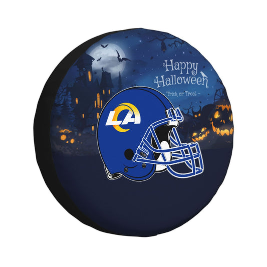 Los Angeles Rams printed car tire cover Happy Halloween printed tire dust cover