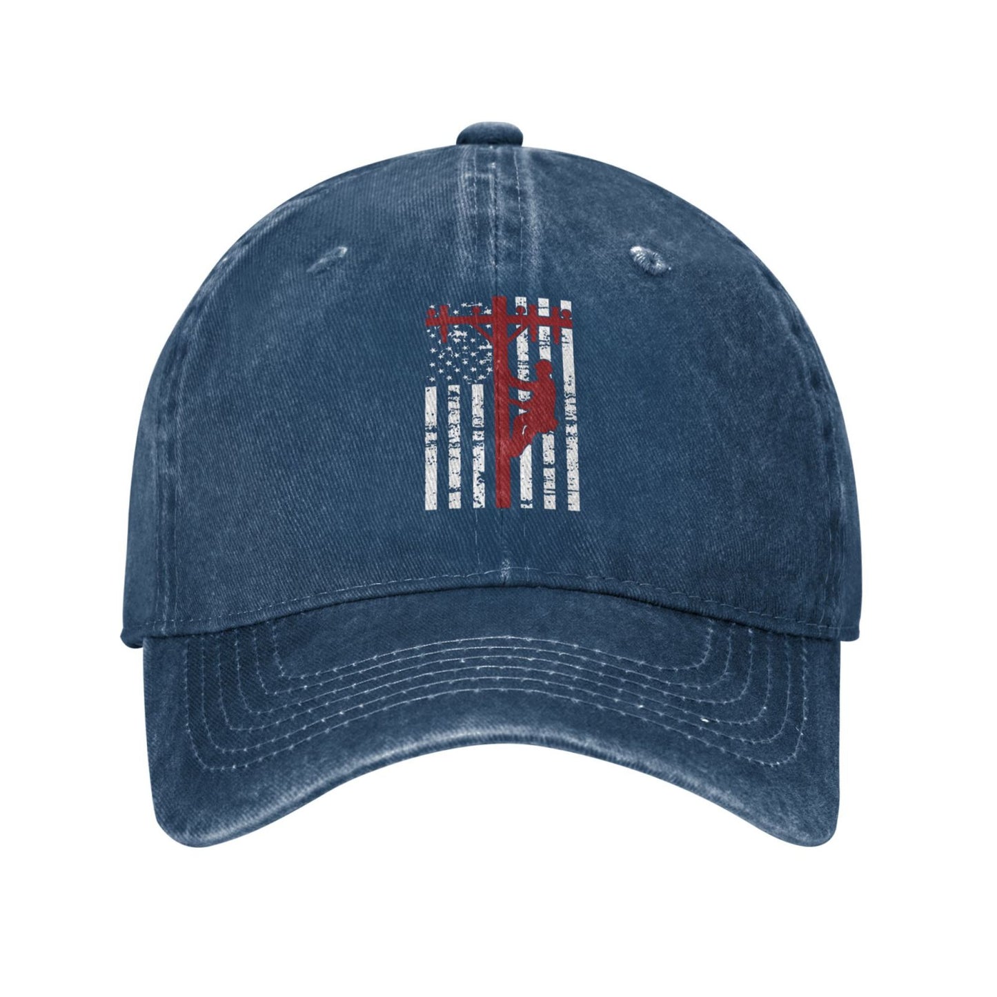 American Flag Electric Cable Lineman Printed unisex baseball cap adjustable cap outdoor sun hats trucker hat