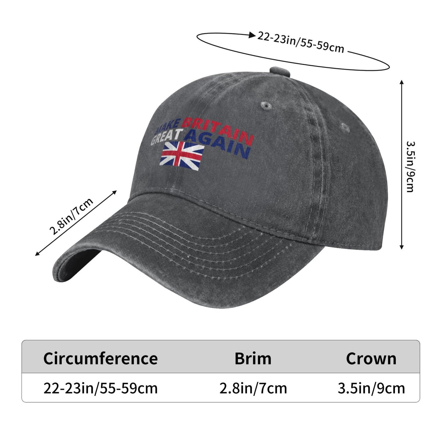 Printing MAKE BRITAIN GREAT AGAIN Printed unisex baseball cap adjustable cap outdoor trucker hat veterans Gifts
