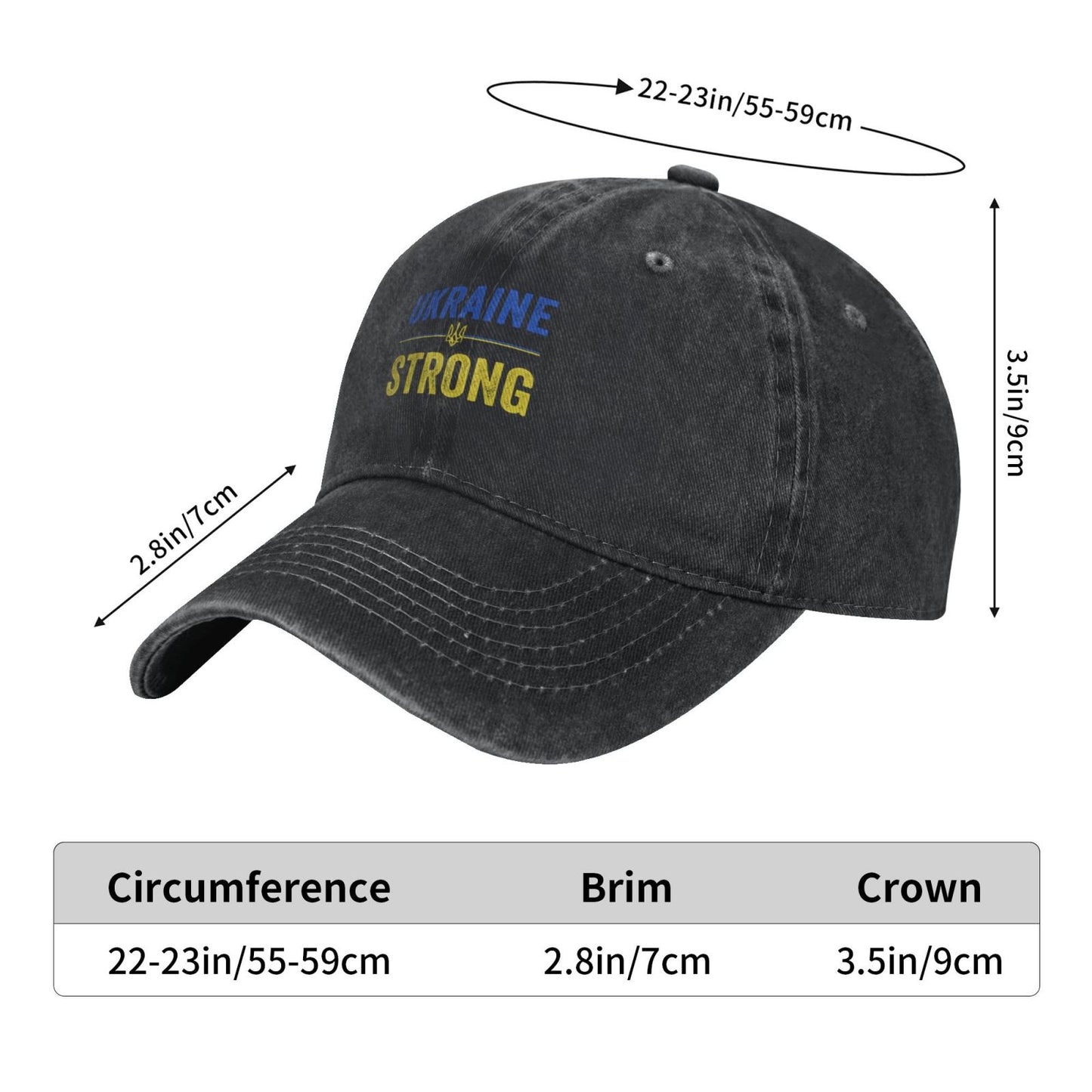 UKRAINE STRONG Printed unisex baseball cap adjustable cap outdoor sunshade trucker hat