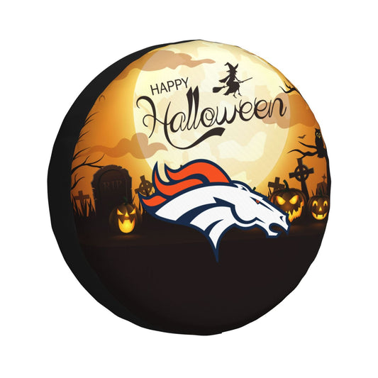 Denver Broncos Print Halloween background printed tire dust cover car tire cover