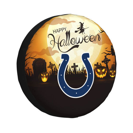 Indianapolis Colts Print Halloween background printed tire dust cover car tire cover