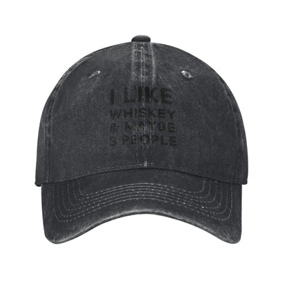I Like Whiskey Guns And Maybe 3 People Printed unisex baseball cap adjustable cap outdoor sun hats trucker hat