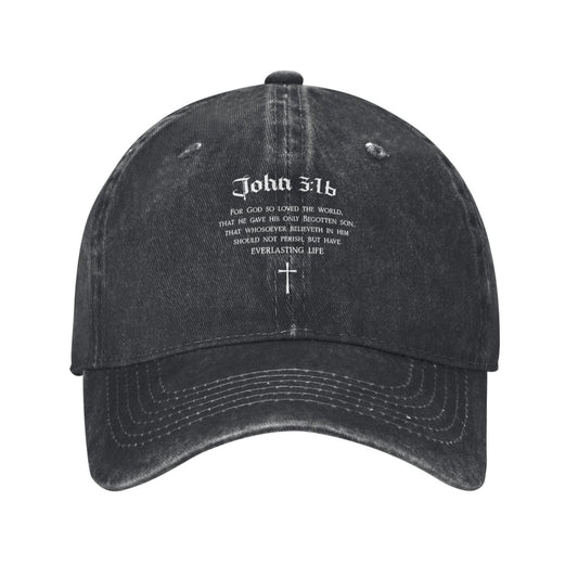John 316 Bible Verse Printed unisex baseball cap outdoor hats adjustable cap trucker gift hat