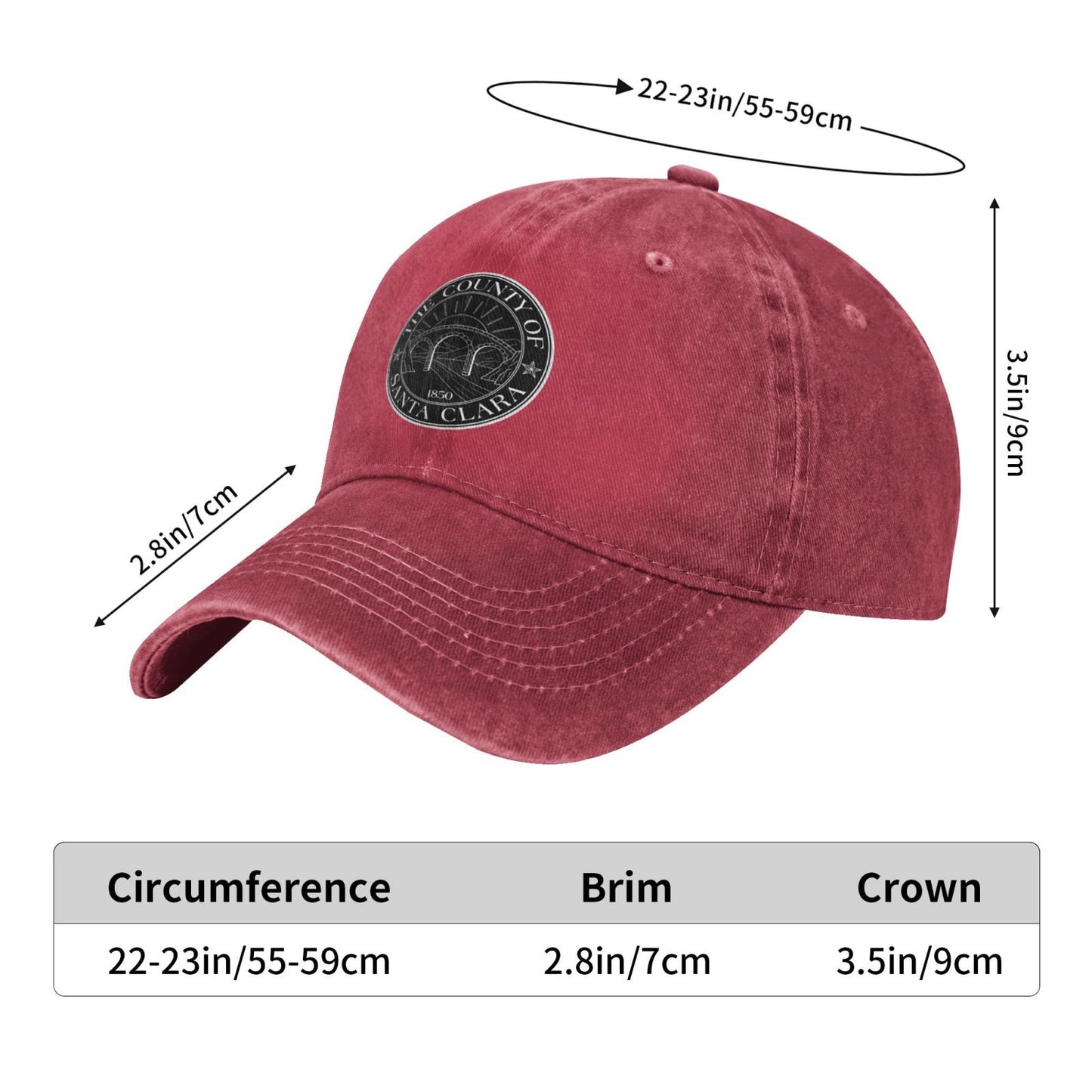 County Seal Black Printed unisex baseball cap adjustable cap outdoor sun hats trucker hat