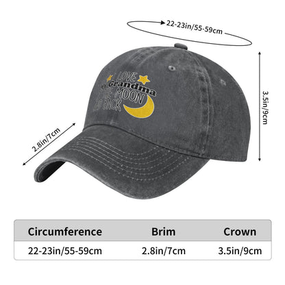Love My Grandma TO THE MOON AND BACK Printed unisex baseball cap adjustable cap outdoor hats trucker gift hat