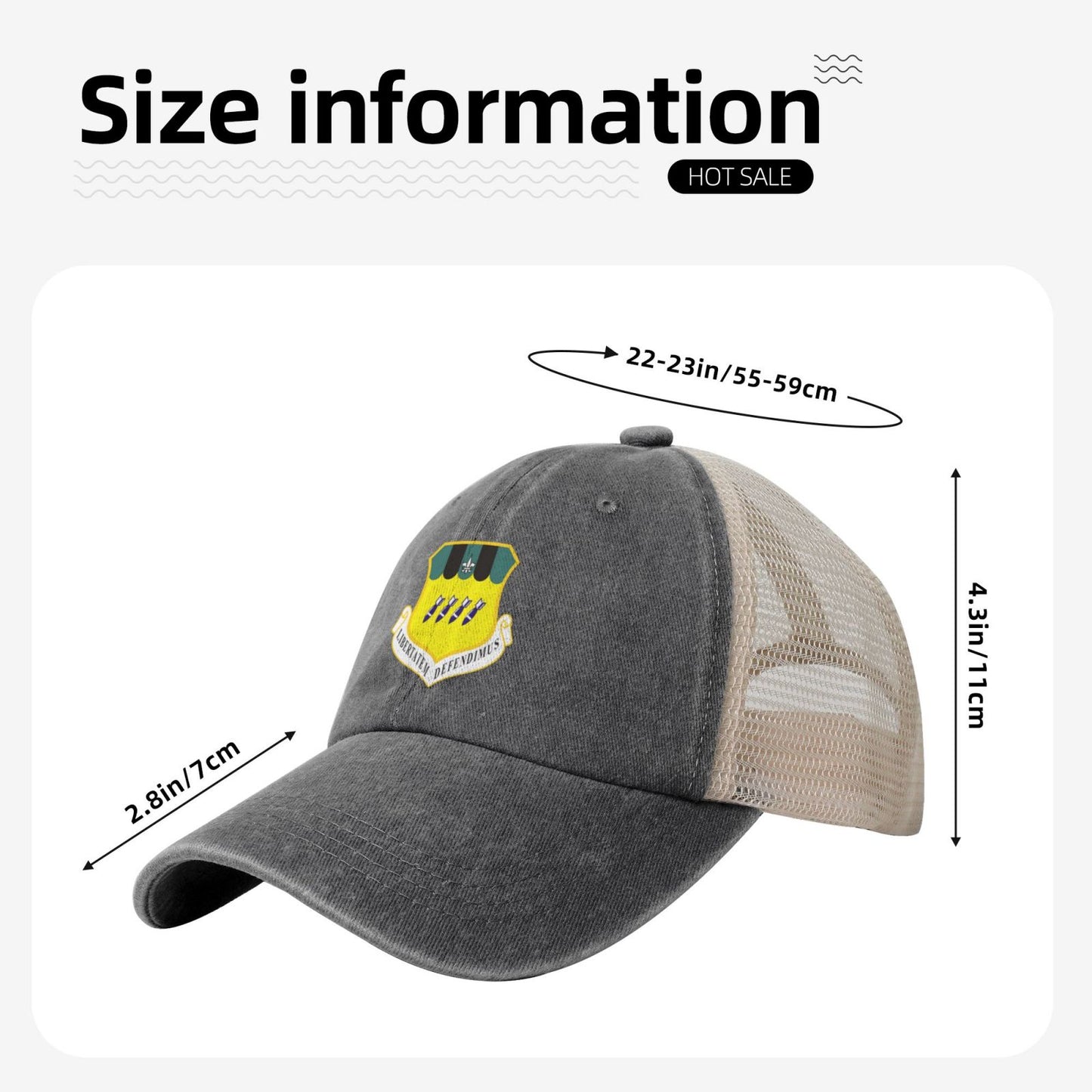 2d Bomb Wing Printed unisex baseball cap adjustable grid baseball cap veteran gift