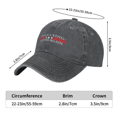 Make Lying Wrong Again Printed unisex baseball cap outdoor hats adjustable cap trucker gift hat