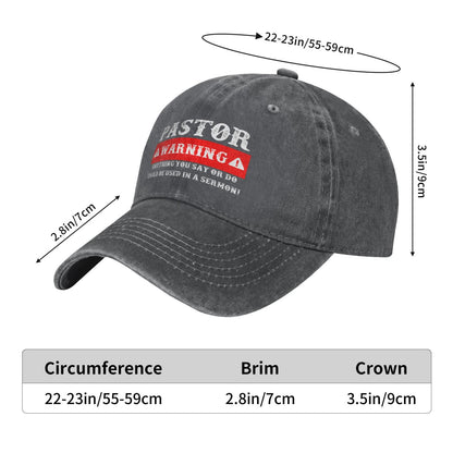 Pastor's warning Printed unisex baseball cap adjustable cap outdoor suns hade trucker hat