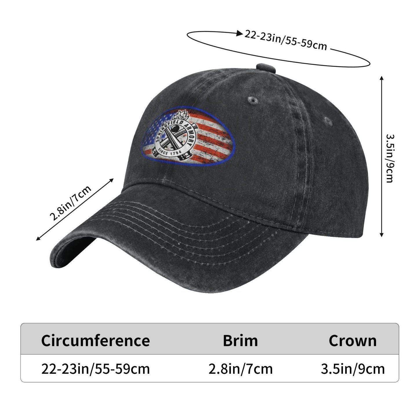 Springfield Armory USA Flag Printed unisex baseball cap adjustable cap outdoor sun hats trucker hat