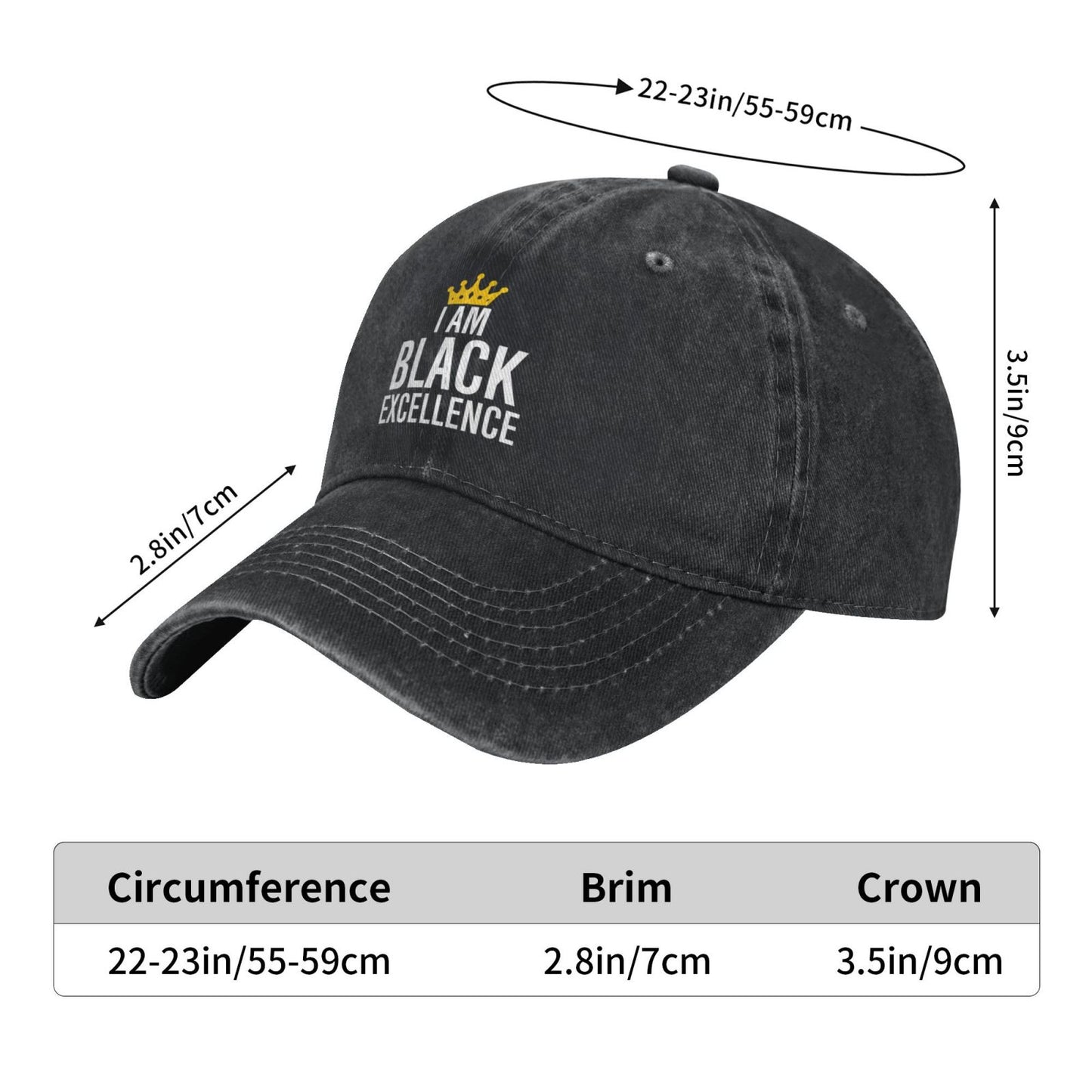 I AM BLACK EXCELLENCE Printed unisex baseball cap adjustable cap outdoor sun hats trucker hat