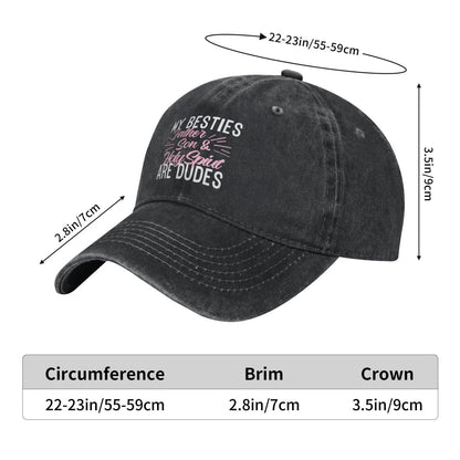 MY BESTIES ARE DUDES Printed unisex baseball cap adjustable cap outdoor sun hats trucker hat