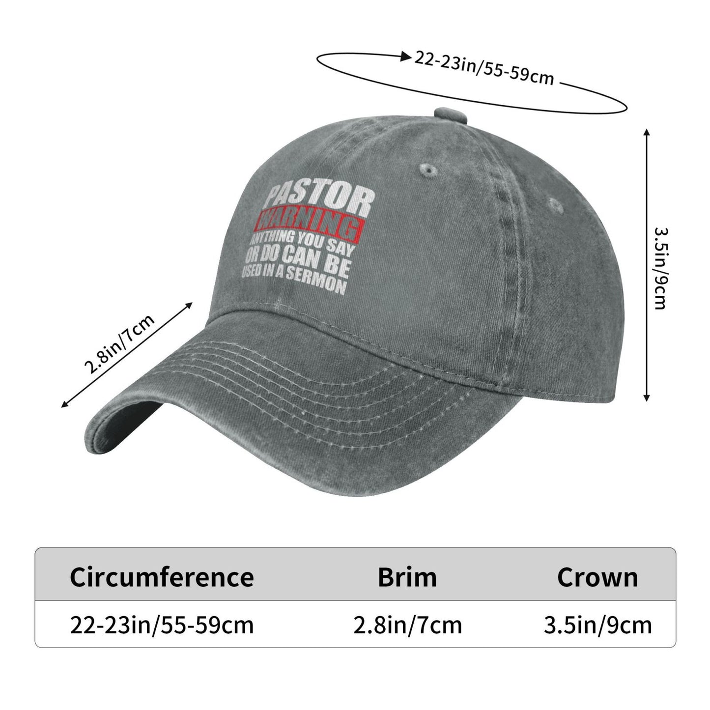 Pastor Warning Printed unisex baseball cap adjustable cap outdoor sun hats trucker hat