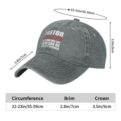 Pastor Warning Printed unisex baseball cap adjustable cap outdoor sun hats trucker hat