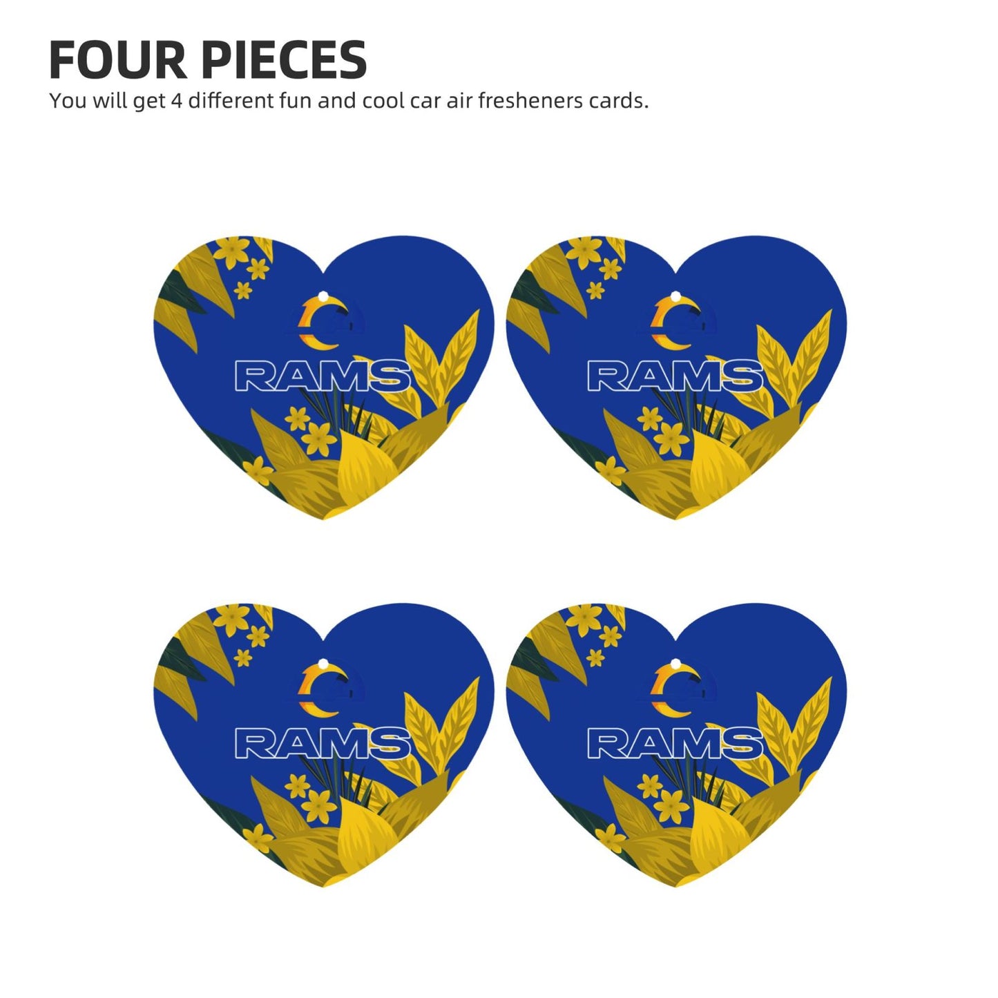 4pcs- Los Angeles Rams car aromatherapy tablets Car Air Fresheners Cards Set