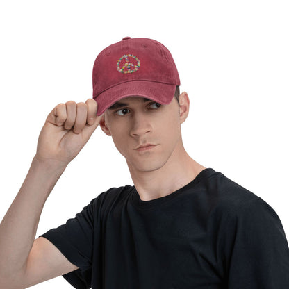 Peace And Love Symbol Flowers Printed unisex baseball cap adjustable cap outdoor trucker hat veterans Gifts