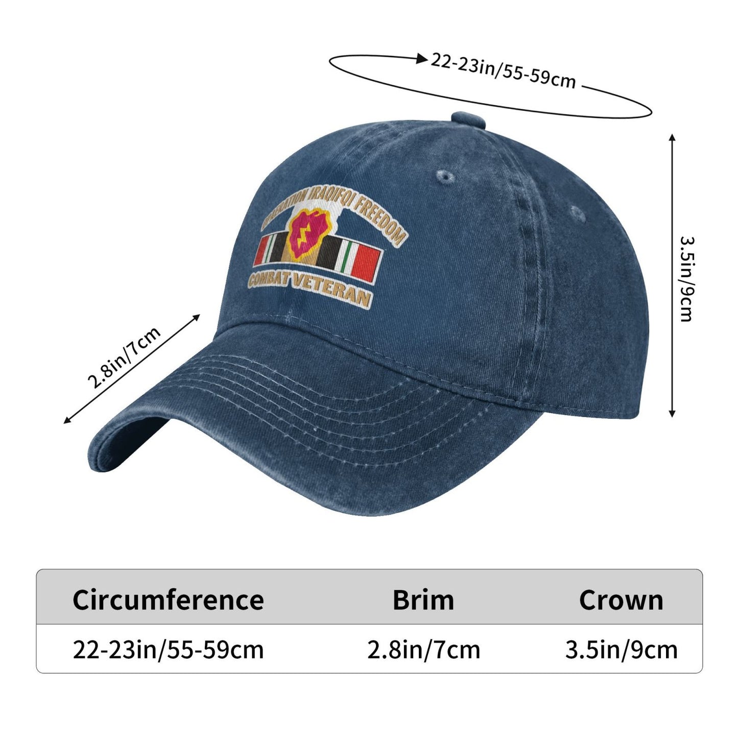 OPAERATION IRAQIFQI FREEDOM COMBAT VETERAN Printed unisex baseball cap outdoor hats adjustable cap trucker gift hat