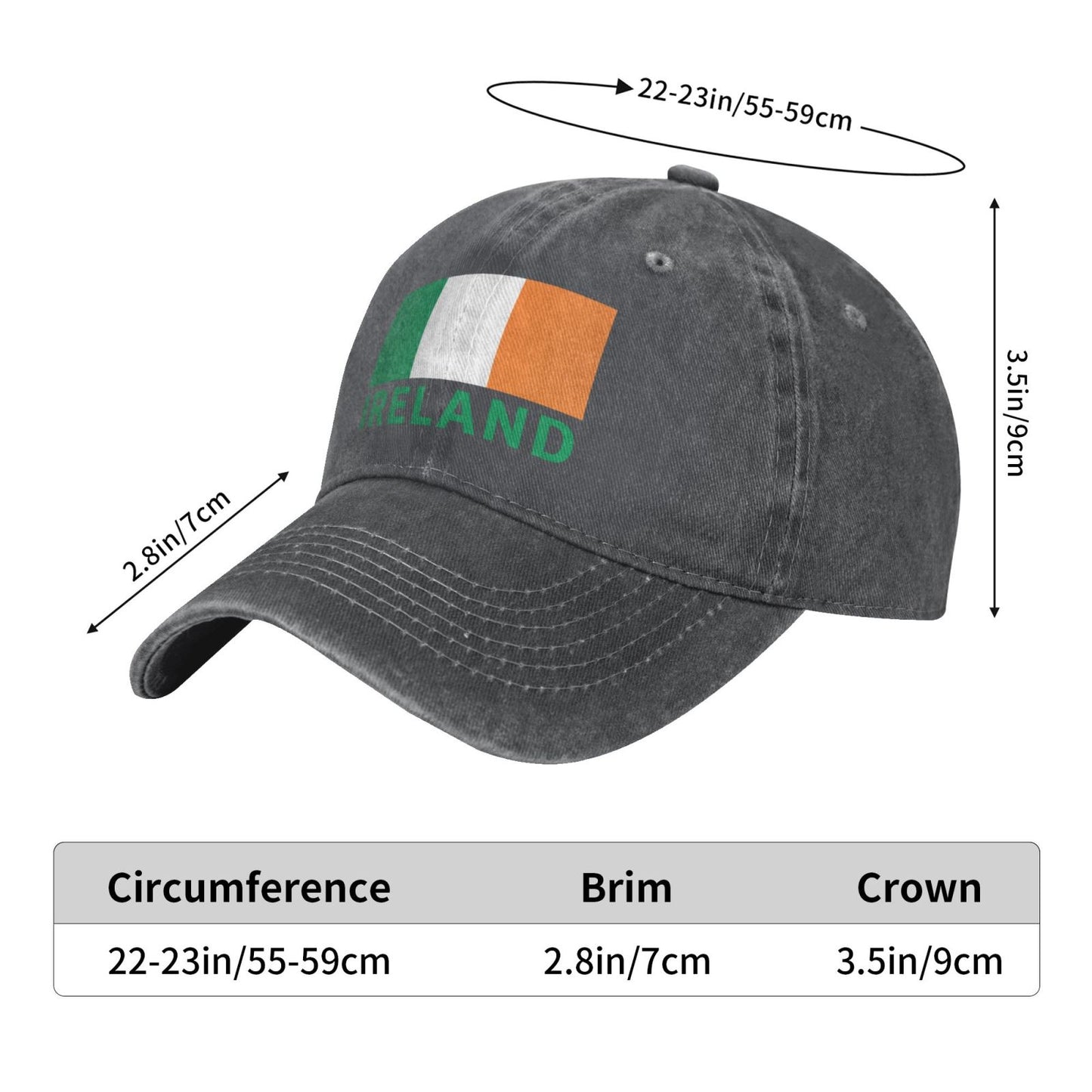 Flag Of Ireland Printed unisex baseball cap adjustable cap outdoor trucker hat veterans Gifts