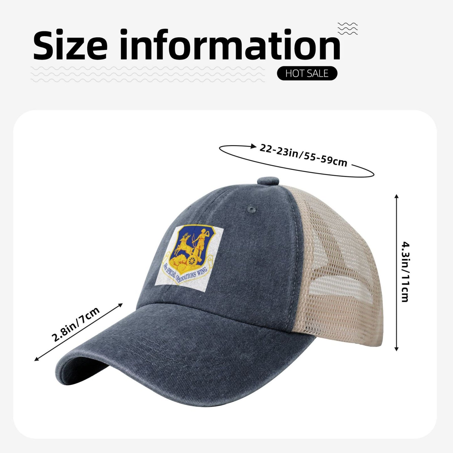 58th Special Operations Wing Printed unisex baseball cap adjustable grid baseball cap veteran gift