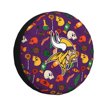 Minnesota Vikings print Halloween candy print car tire cover tire dust cover