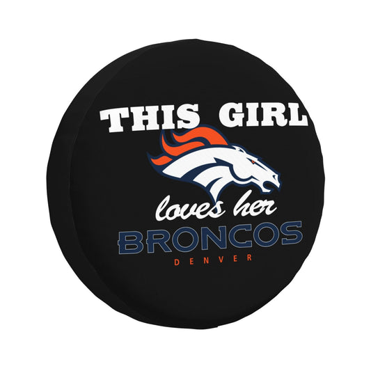 Denver Broncos Printing wheel dust cover black background car tire cover