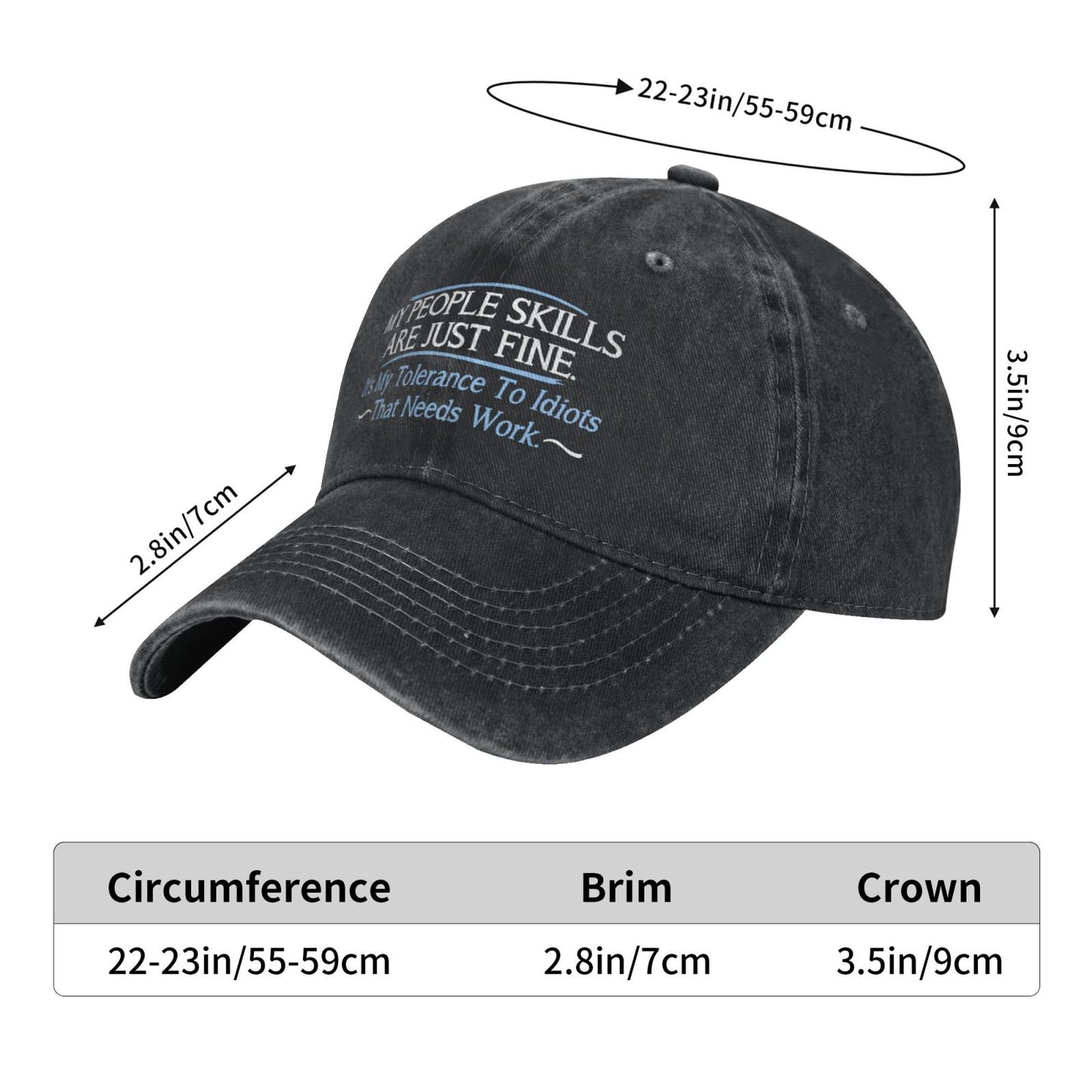 MY PEOPLE SKILLS ARE JUST FINE Printed unisex baseball cap outdoor hats adjustable cap trucker gift hat