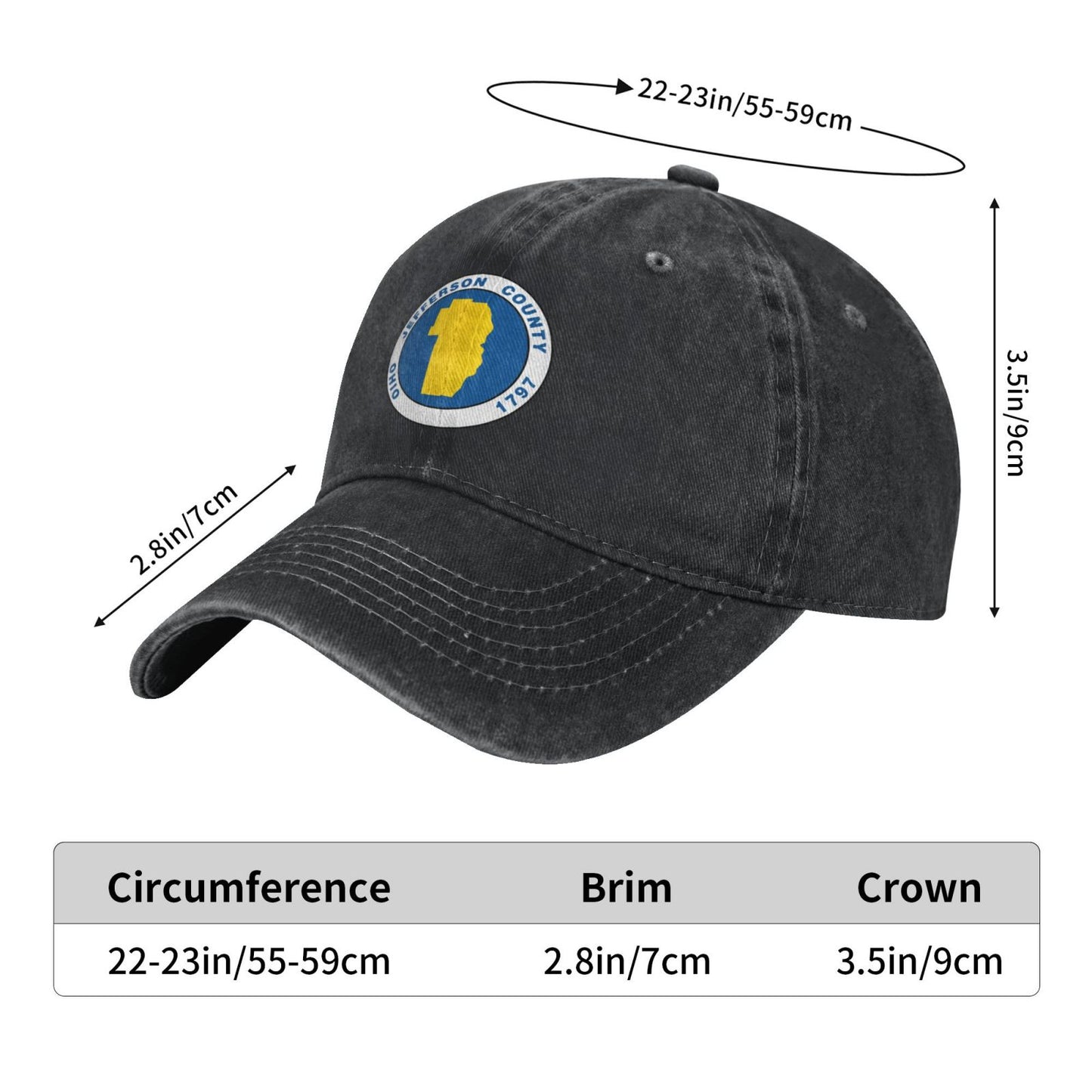 Seal Of Jefferson County Ohio Printed unisex baseball cap adjustable cap outdoor sun hats trucker hat