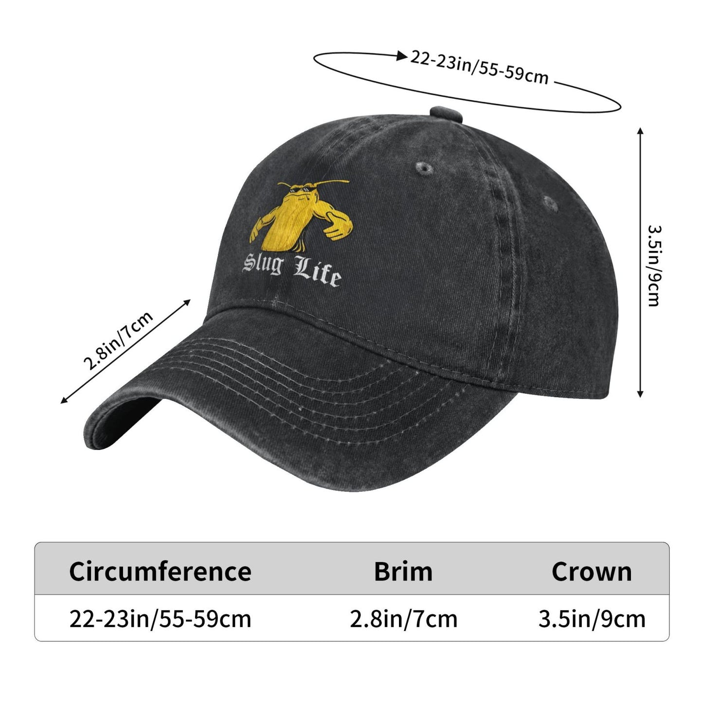 Slug Life! Printed unisex baseball cap adjustable cap outdoor sun hats trucker hat
