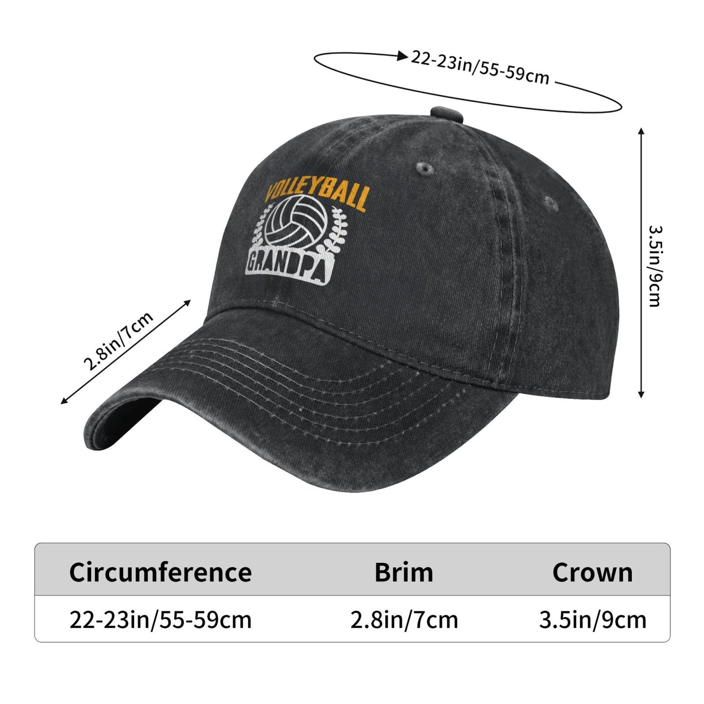 Volleyball Grandpa Printed unisex baseball cap adjustable cap outdoor sun hats trucker hat