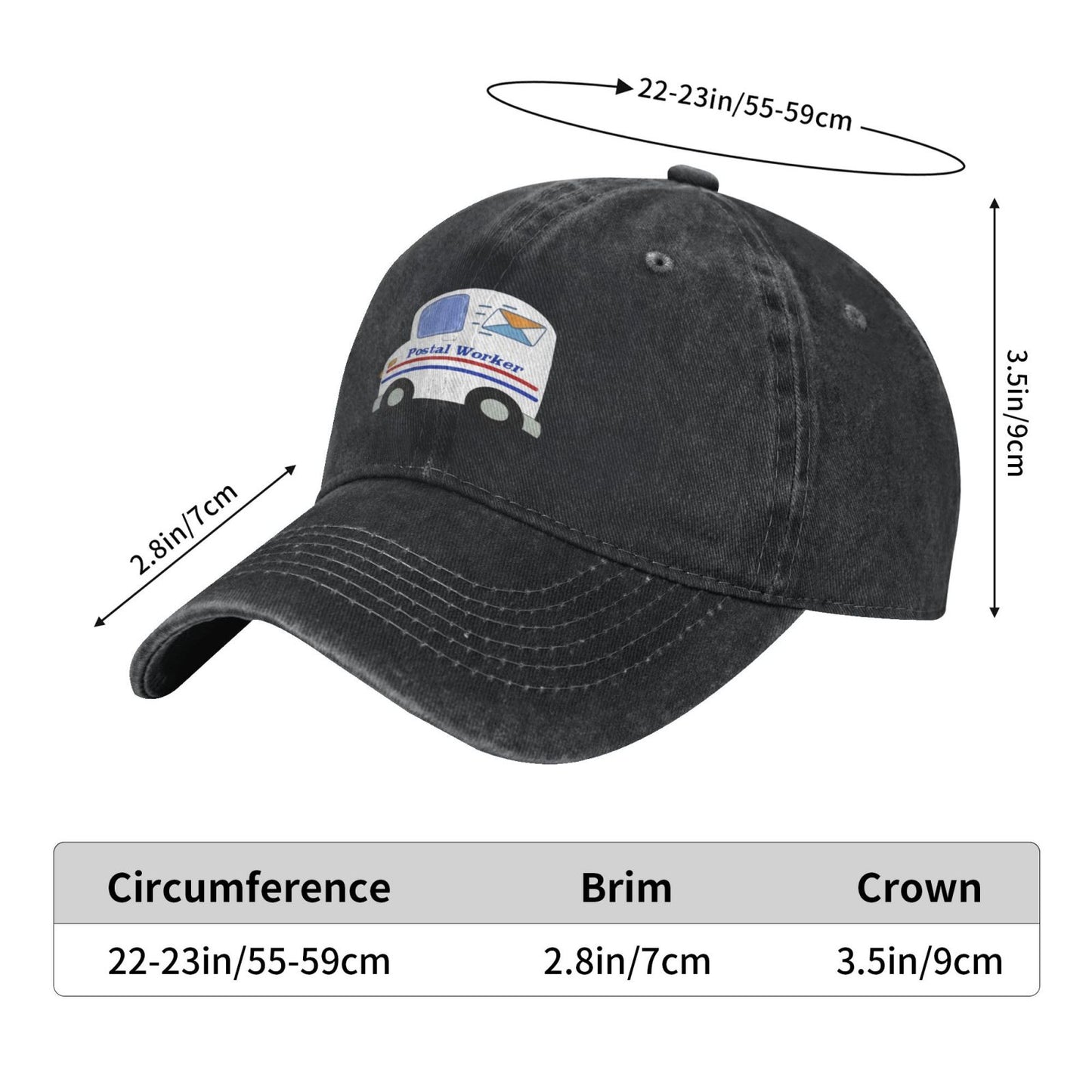 Post Worker Printed unisex baseball cap adjustable cap outdoor sunshade trucker hat