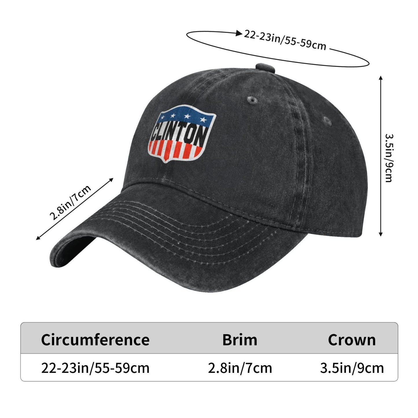 Clinton Stars And Stripes Printed unisex baseball cap adjustable cap outdoor sun hats trucker hat