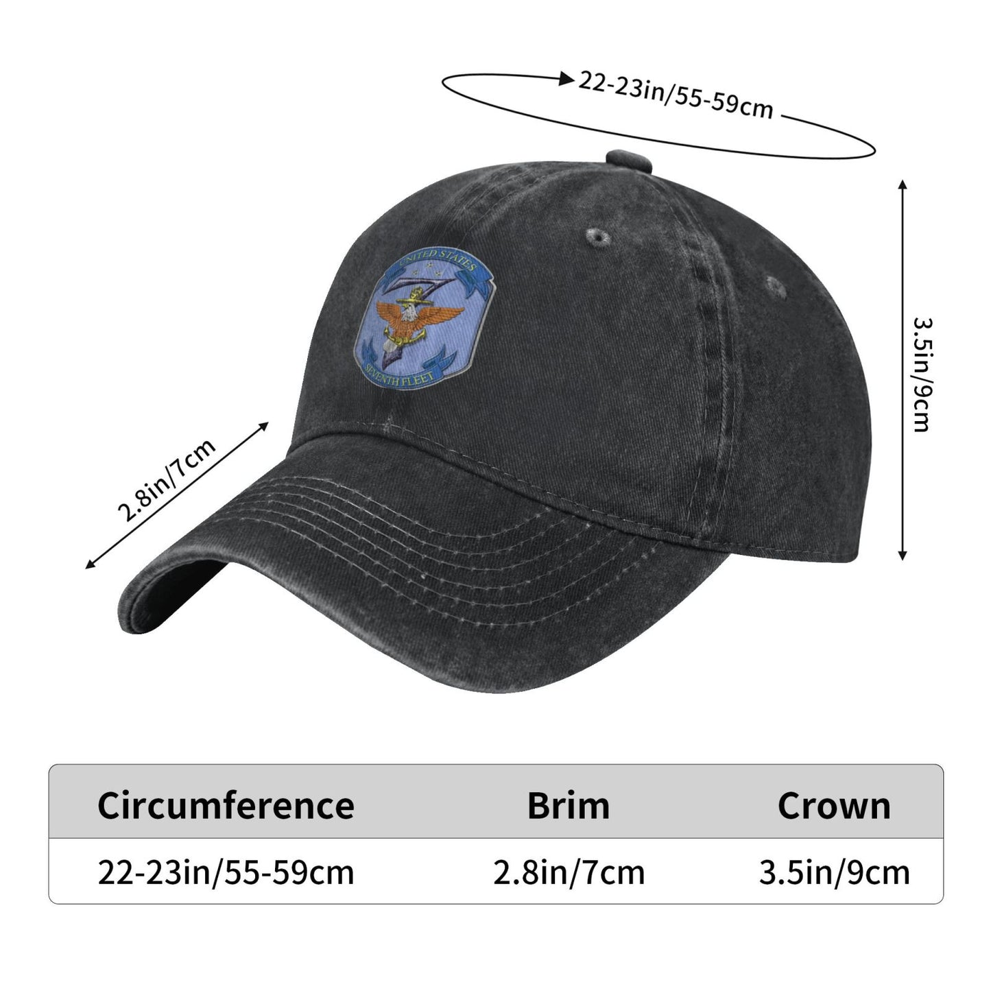 United States Seventh Fleet Insignia Printed unisex baseball cap adjustable cap veteran gift