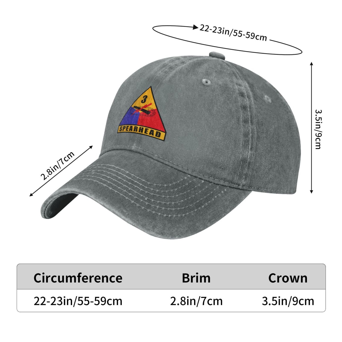 Army 3rd Armored Division Printed unisex baseball cap adjustable cap outdoor sun hats trucker hat