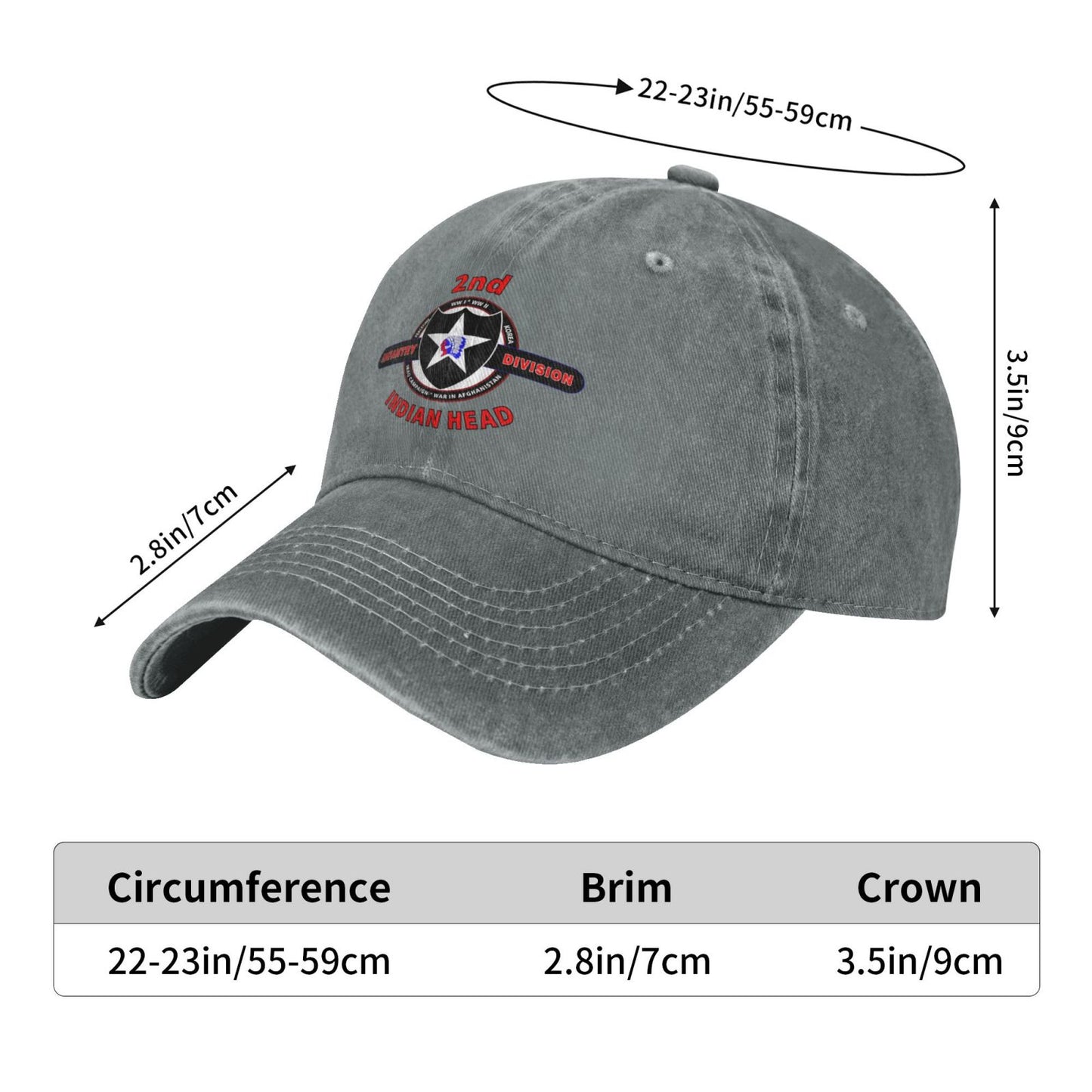 2nd Infantry Division(3) Printed unisex baseball cap adjustable cap outdoor sun hats trucker hat