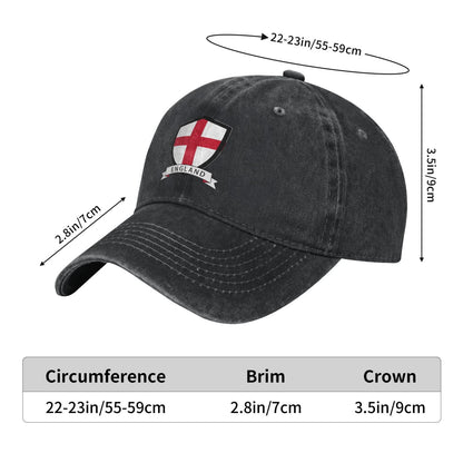 England Country Flag Shield Printed unisex baseball cap adjustable cap outdoor sun hats trucker hat